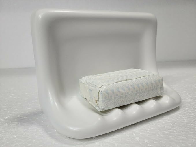 Bright White Matte Ceramic Soap Dish Tray Tile in Daltile Color 0790 Mid Century Modern Retro