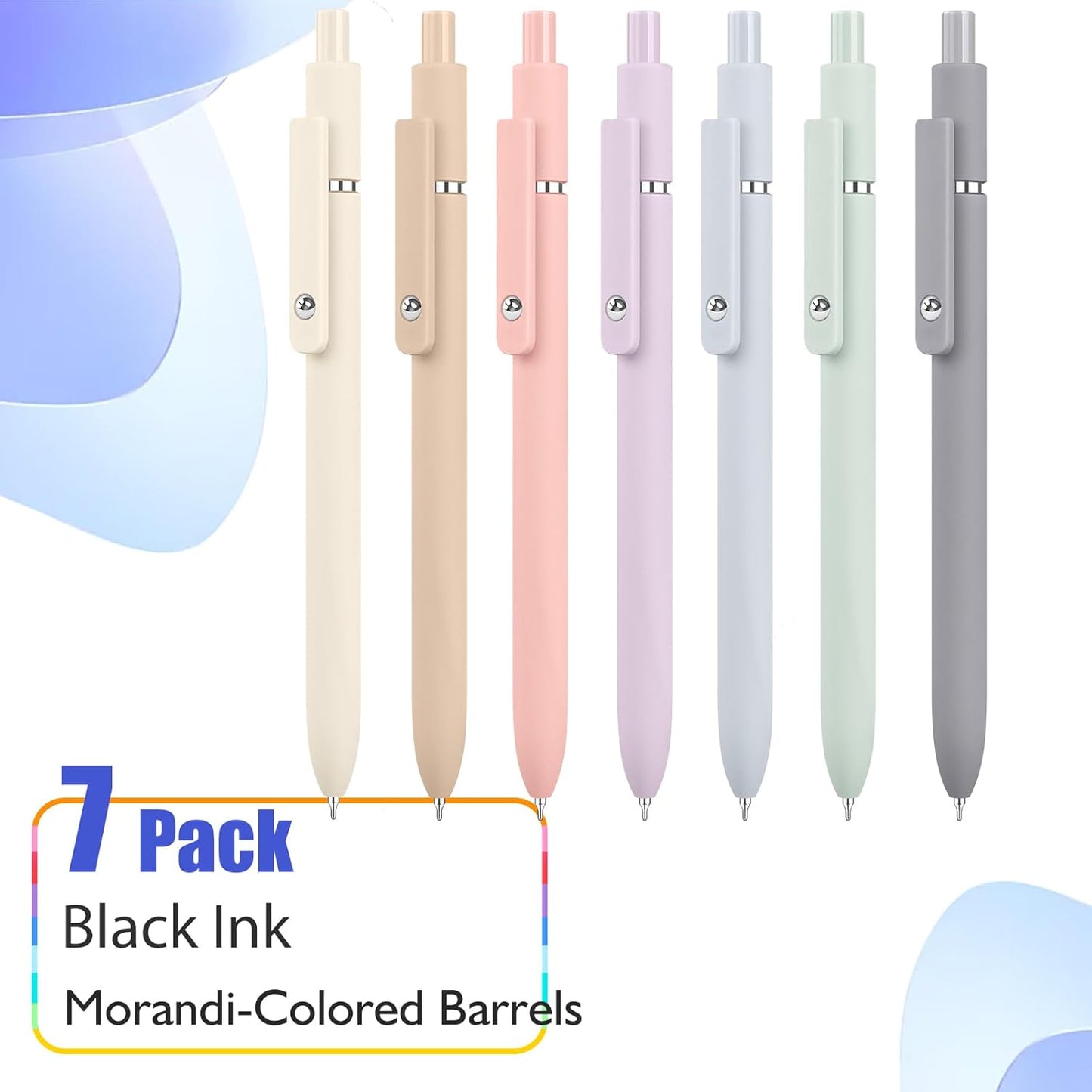 Vanhench 7Pcs Black Ink Gel Pens - Fine Point, Quick Dry for Smooth Writing | Ideal for Teachers & Nurses