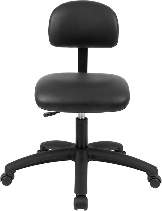 Chair Master FSS Series Square seat Low (17"-22") seat Height Chair. Vinyl-for Office, Garage, Desk, Shop, Computer, Doctor, Medical, Easy to Clean! NO Footring (Black, Low, _Standard Casters)