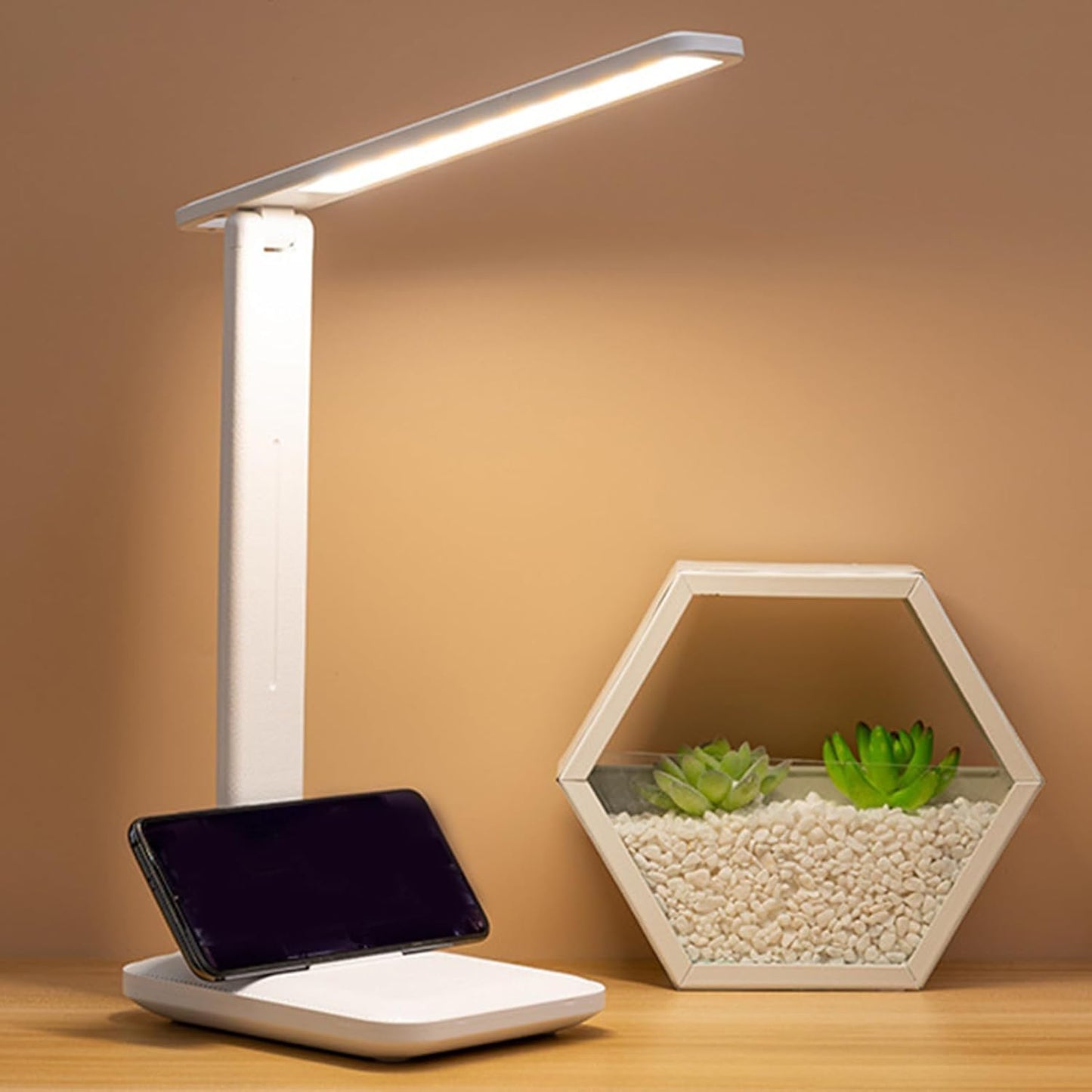 Skiennix LED Desk Lamp - Modern Touch Control Table Light with USB Charging | 3 Colors, Foldable Design