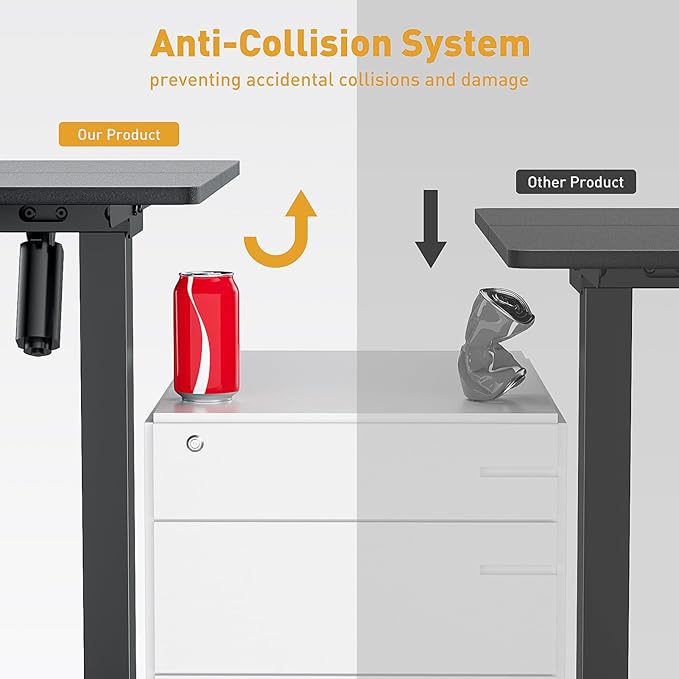 55 x 24 Inch Electric Standing Desk Adjustable Height, Sit Stand Desk, Stand up Desk for Home Office, Computer Workstation (Spliced Desktop,Black)