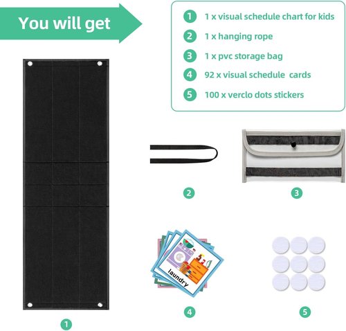 Regeleto X-Large Visual Schedule Chart - 92 Behavior Cards for Student Routines | Daily Learning Planner