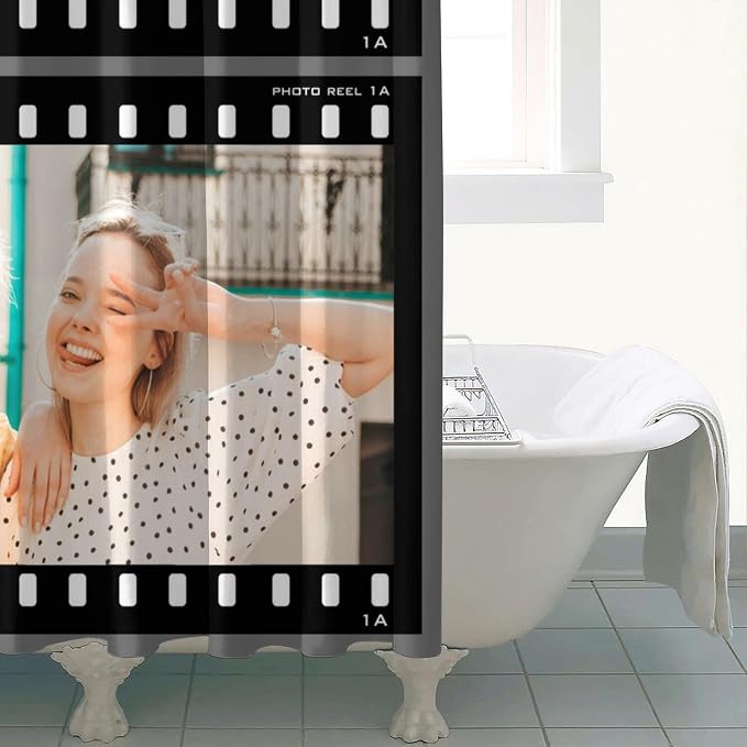 Personalized Shower Curtain Set Custom Photo Shower Curtains Modern Minimalist Home Bathroom Curtain Decor with 12 Hooks 72 Inch Wide * 84 Inch High