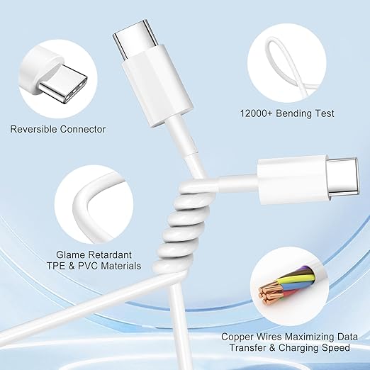 Dual Port A/C Charger for iPhone 17 16 15,Type C Charger Fast Charging Block,2Pack Quick USB C Wall Chargers Adapter,10FT USB C Charging Cable for iPhone 17/17 Pro Max/17 Air/16 Pro/16e/15 Plus/15 Pro