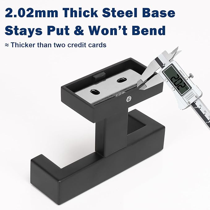 NearMoon Bath Double Towel Hook- SUS304 Stainless Steel Square Robe Towel Holder, Heavy Duty Rustproof Double Coat Hook for Bathroom Livingroom Kitchen Wall Mounted, 2 Pack (Matte Black)