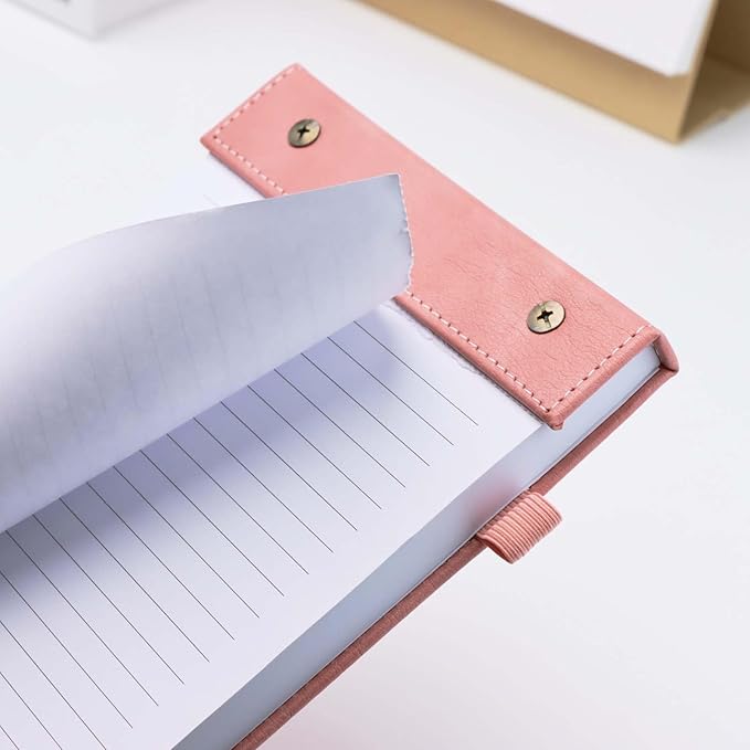 Mogoostry A5 Lined Planning Pads 5.9" x 8" Planner To Do List Memo Note Pads Screw Binding Writing Paperboard Notepad, 100 Sheets per Pack, Pink