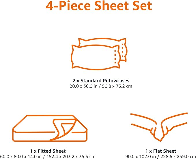 Amazon Basics Lightweight Super Soft Easy Care Microfiber 4 Piece Bed Sheet Set With 14-inch Deep Pockets - Queen, Gray Cheetah,Printed