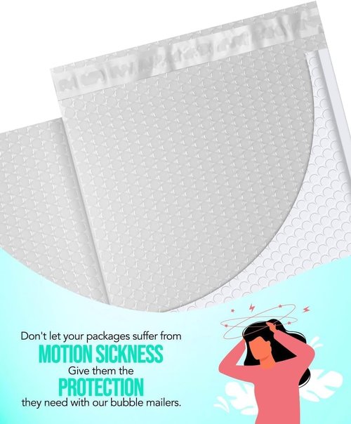 GSSUSA White Bubble Mailers - 10x13 Self-Seal Padded Envelopes | 500 Pack for Small Business Shipping