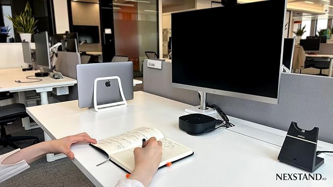 Nexstand K11 Vertical Laptop Stand for Desk,White Desktop Notebook Dock,Vertical Laptop Holder Space-Saving Organizer for All MacBook, Surface, Samsung, HP, Dell