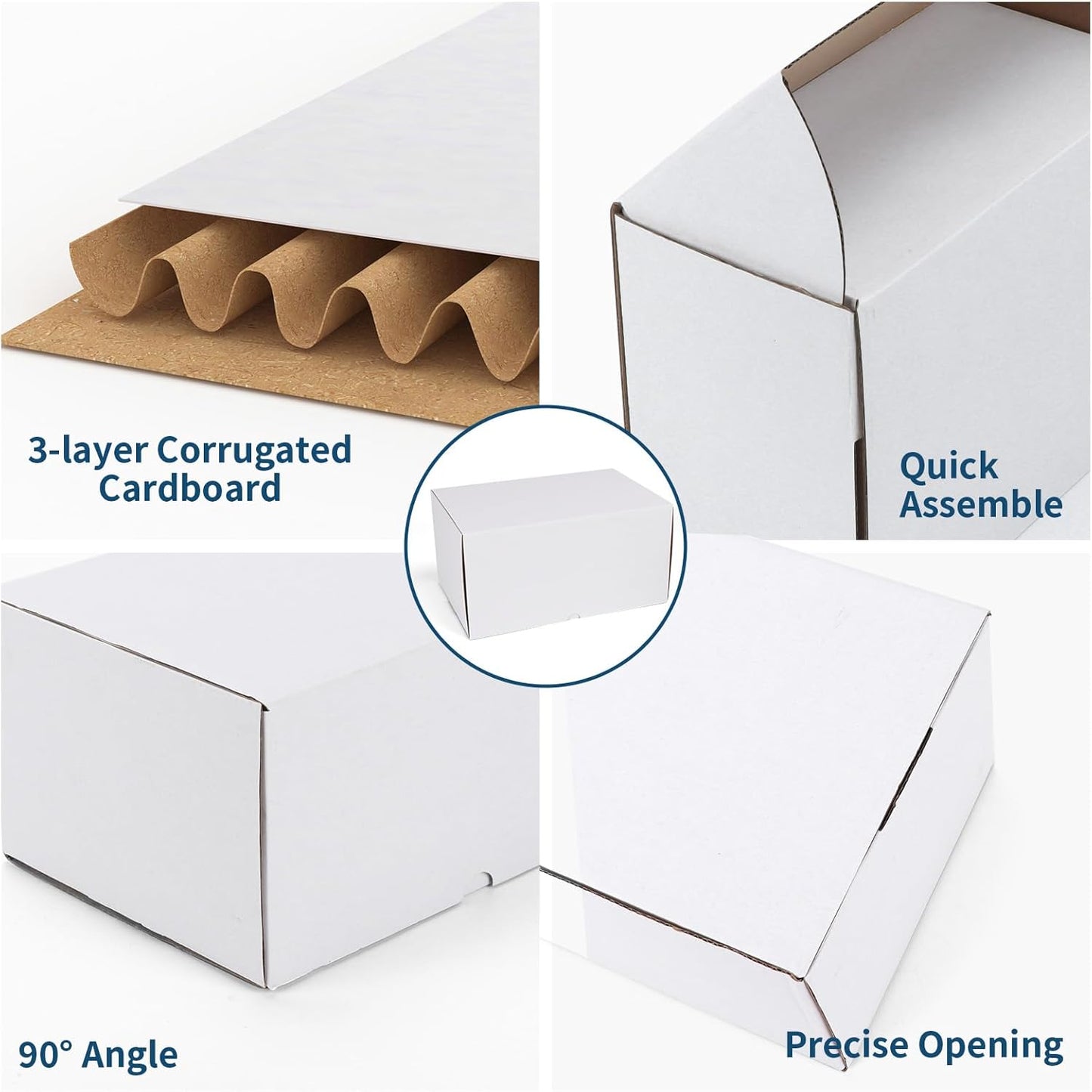 ZBEIVAN White Shipping Boxes - Set of 15 Corrugated Cardboard Mailers for Small Business Packaging