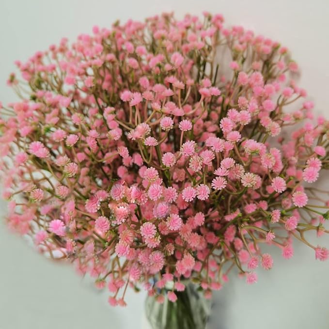 Bringsine Baby Breath Gypsophila Deco Pink Colour Artificial Flowers for Wedding 40 Pieces/lot