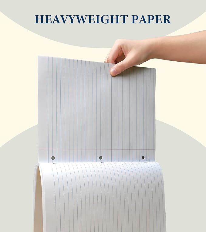 Wide Ruled Loose Leaf Paper, Notebook Paper, 8.5 x 11 Wide Ruled Paper, 3 Hole Punch Binder Paper, 200 Sheets Lined Paper for 3 Ring Binders, Writing Paper with Lines (2 Pack)