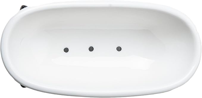 6.7" Ceramic Mini Clawfoot Bathtub Bar Soap Dish, Decorative Bar Soap Holder, Soap Tray Sponge Holder for Shower, Bathroom & Kitchen Sink (Yellow)