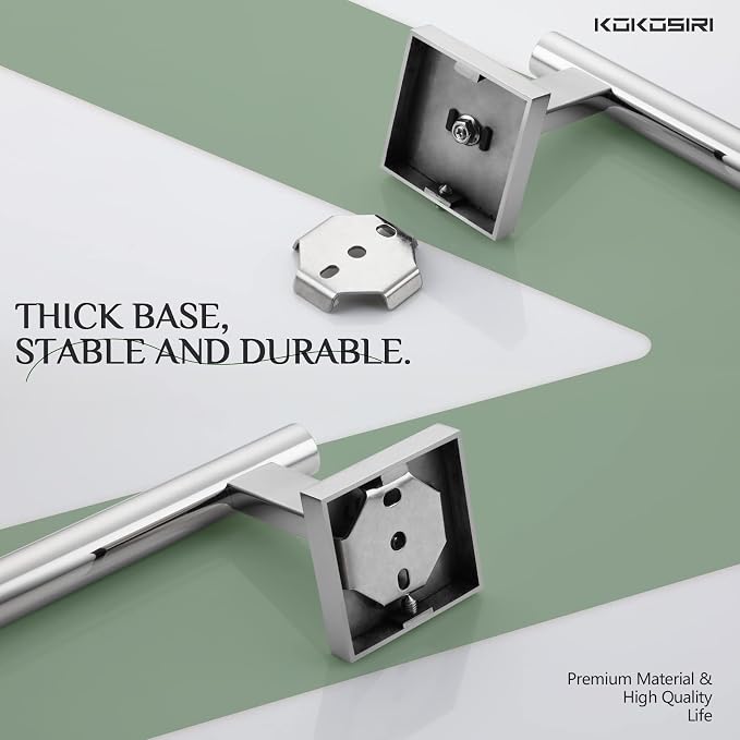 KOKOSIRI Hand Towel Bar Chrome Bathroom Towel Rail Holder Kitchen Paper Holder Wall Mounted Toilet Cabinet Mount, Polished Stainless Steel B3008CH