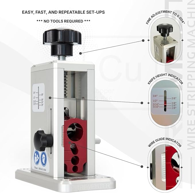 StripMeister Original Pro Drill-Powered Wire Stripper with ULTRA GRIP Feeder Jam-Free Performance Durable Portable Copper Wire Stripping Machine