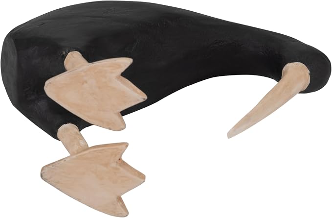 Sagebrook Home Handcrafted Wooden Bird Figurine - Albasia Wood Boho Decorative Accent for Home & Office - Rustic Nature-Inspired Tabletop Sculpture - 6" Black