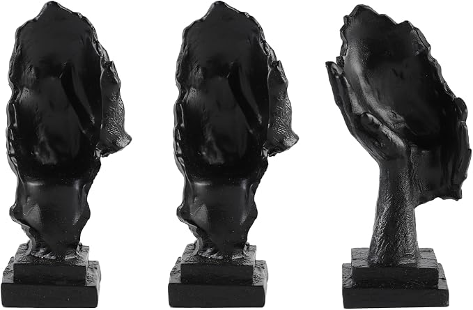 3 Pcs Thinker Small Statue Set - Black Art Abstract Decor, Modern Living Room Decoration, Knick Knacks for Shelves, Table Decor, Office Bookshelf, Gift for Friends