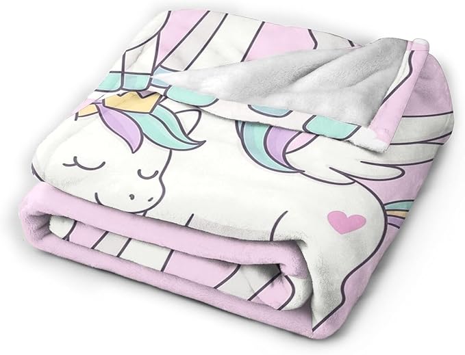 Unicorn Blanket Cute Unicorn Throw Blanket Magical Love Soft Cozy Fleece Fuzzy Stuffed Plush Flannel Animal Gifts for Girls Women Boys Kids Adults 40''x50''