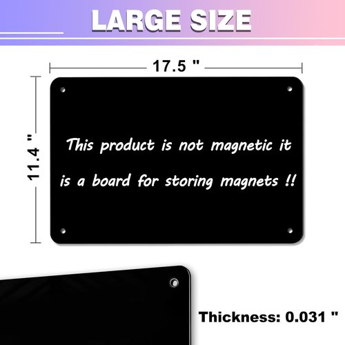 Magnetic Board by 2Pack - 17.5" x 11.4" Black Magnet Bulletin Board for Notes & Photos | Includes Dual Lock Tape & Screws