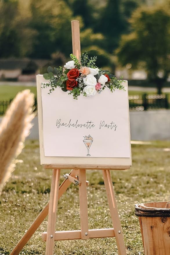Artificial Rose Flower Artificial Flowers Flower with Long Stem Silk Roses Bouquet for Wedding Bridal Shower Party Home Decoration (Burnt Orange, 50 Pcs)