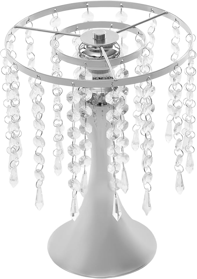 Flower Stand Vase, 10 Pcs Glam Crystal Wedding Reception Decorations with Sparkling Beads Table Center Display Flower Arrangement Flower Stand Metal Vase for Event Party Decor (Silver, H:10.23in)