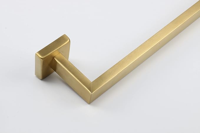TocTen Bath Towel Rack - Square Base Thicken SUS304 Stainless Steel Towel Bar for Bathroom, Bathroom Accessories Towel Rod Heavy Duty Wall Mounted Towel Holder. (Brushed Gold, 20)