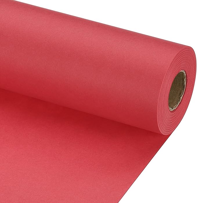 PATIKIL Wrapping Paper, 15" x 800"(66') 70 GSM Craft Paper Roll Kraft Packing Paper for Poster Bulletin Board, Gift Wrapping, Red