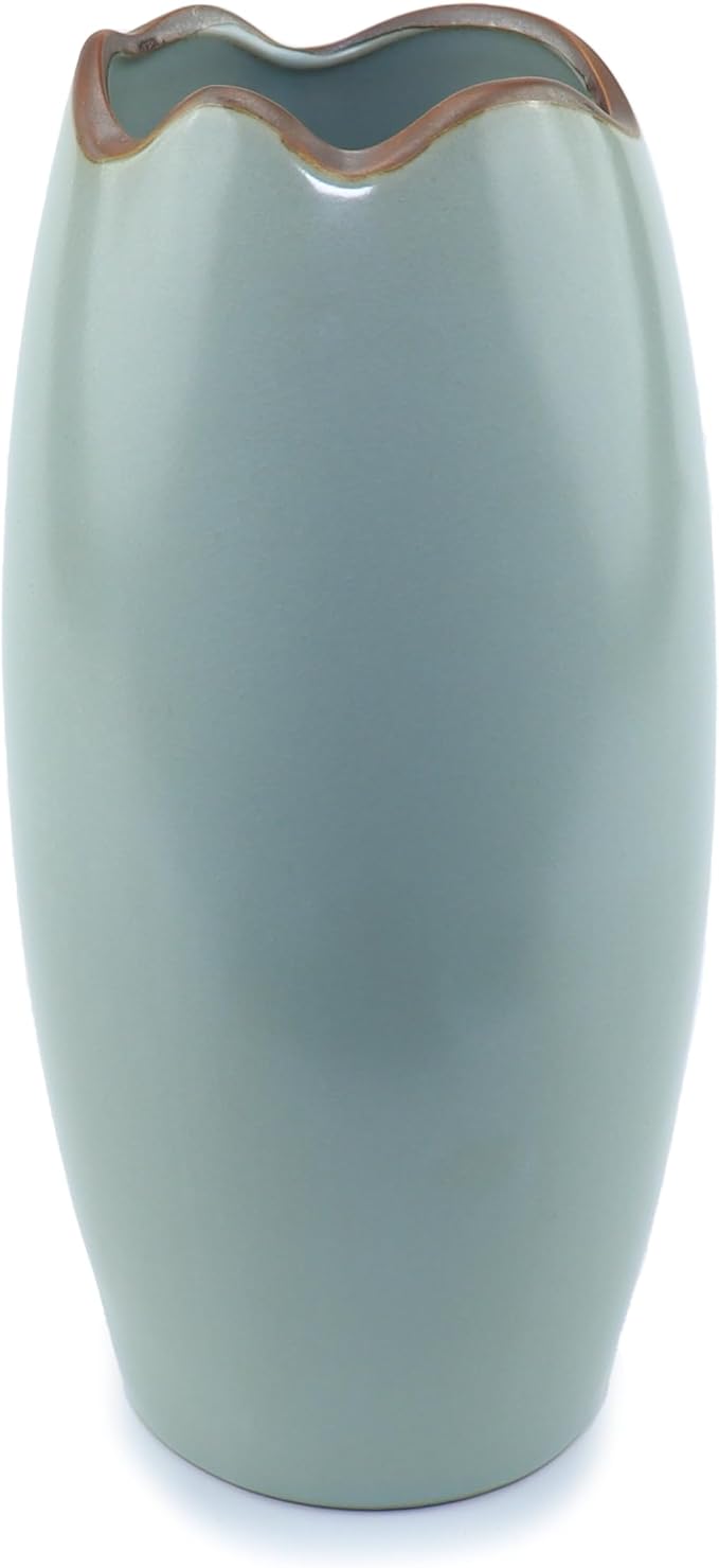 8-inch ice Cracked Glazed Ceramic vase, Modern Eastern Style Ceramic vase, Dining Table, Central Living Room Shelf Decoration (TQ06)