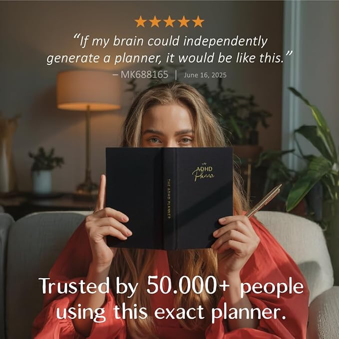 The ADHD Planner for Adults - Undated Daily & Weekly ADHD Journal for Disorganized People, 90 Days - Habit Tracker, Record Emotions & Mood - Academic Goals - Structure & Focus for Adults Brains