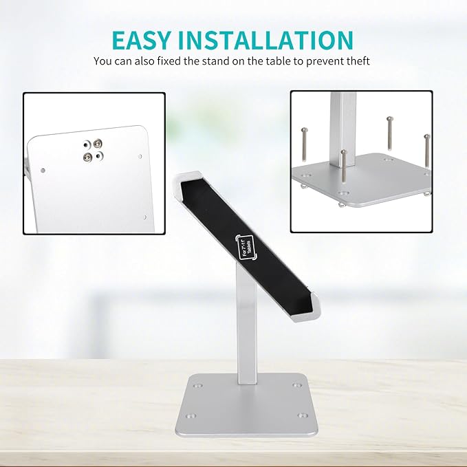 YOOZ Anti Theft Tablet Stand for Desktop, Security Tablet Mount Retail Kiosk POS, Heavy Duty Metal Tablet Holder with Lock for 7-11" Tablets, iPad Pro Air Mini, Galaxy Tabs, Surface etc