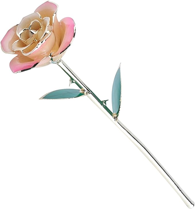 Fafeicy 24K Gold Rose Eternal Flower Preserved in Crystal Resin with Stand for Home Office Lasting Decor