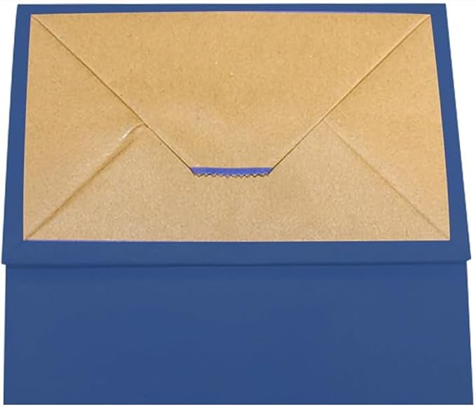 bagmad 100 Pack 5.25x3.25x8 Inch Small Blue Kraft Paper Bags with Handles Bulk, Gift Bags, Craft Grocery Shopping Retail Party Favors Wedding Sacks (Blue, 100pcs)