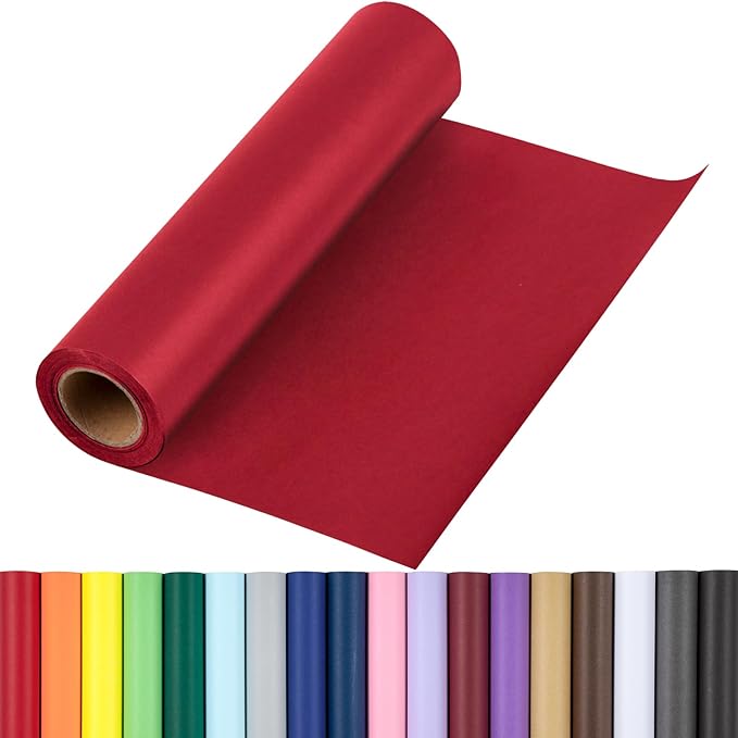RUSPEPA Red Kraft Wrapping Paper Roll, 17.5"x 393"(32.8'), Recyclable Red Gift Wrap Paper for Christmas Gift Wrapping, Table Covering, Art & Craft Supplies, Mother's Day Bouquet Flower, 80GSM
