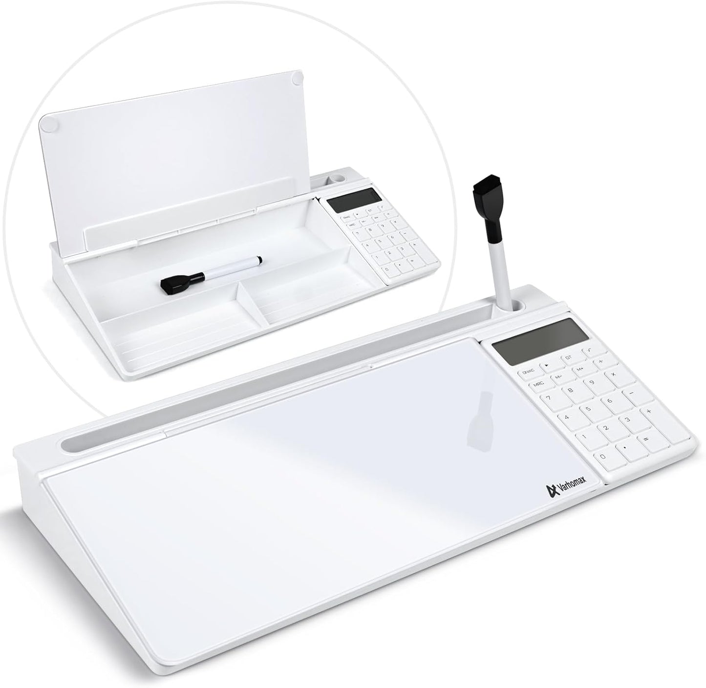Skiennix Desktop Whiteboard - Whiteboard with Calculator | Ideal Desk Organizer for Home, Office & School