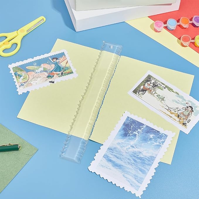 AHANDMAKER 1Pc Tearing Ruler Deckle Edge Tool Acrylic Transparent Paper Crafting Ruler for Scrapbooking Card Making Watercolor Journaling Christmas Birthday Gift Decoration 11.34in