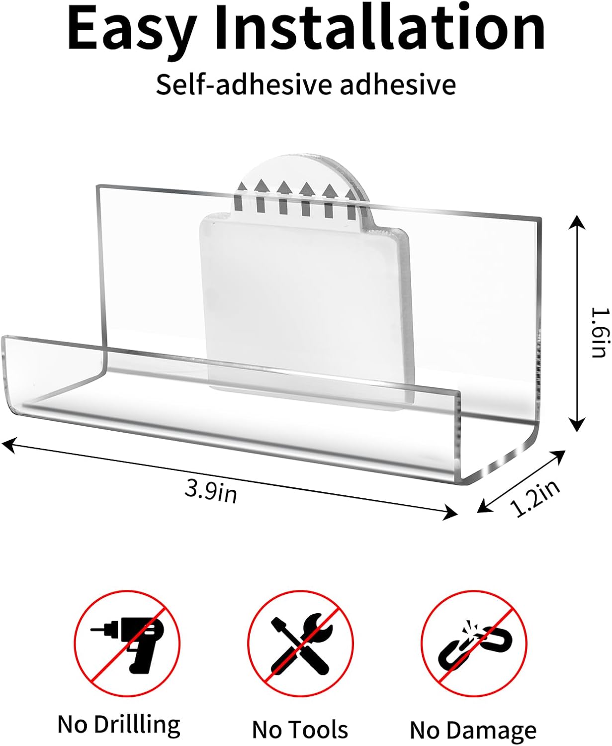 Skiennix Vinyl Record Display Shelf - 6 Pcs Clear Acrylic Floating Wall Mount | No-Screw Album Holder