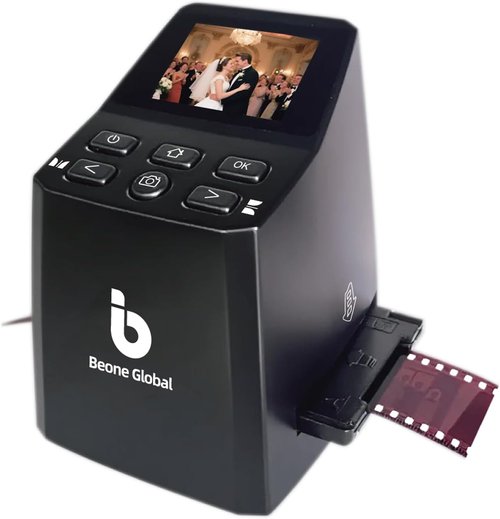 BEONEGLOBAL ClearScan MINI Film Scanner - 16MP Slide & Film Digitizer with 2.31" LCD Screen | Converts 35mm/135/126 Film to Digital Photos