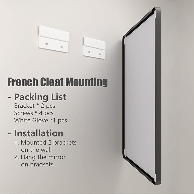 44x30 Inch Black Metal Framed Bathrrom Mirror for Wall, Black Rounded Rectangle Mirror, Matte Black Bathroom Vanity Mirror, Anti-Rust, Tempered Glass, Hangs Horizontally or Vertically
