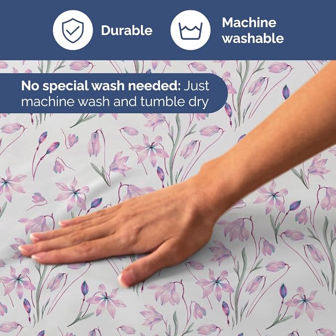 Floral Sheets - Pink Floral Bed Sheet Set - 1 Flat & 1 Fitted & 2 Pillowcases w/ Deep Pockets - Comfy, Wrinkle & Fade Free - Boho Botanical Bedding - Ultra-Soft, Breathable & Cooling - Full Size Set