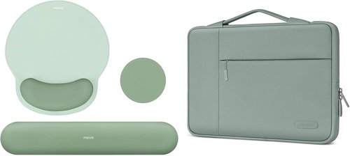 MOSISO Ergonomic Mouse Pad & Wrist Rest Support - Non-Slip Base, Antique Green | Fits 13-13.3 Inch Laptops