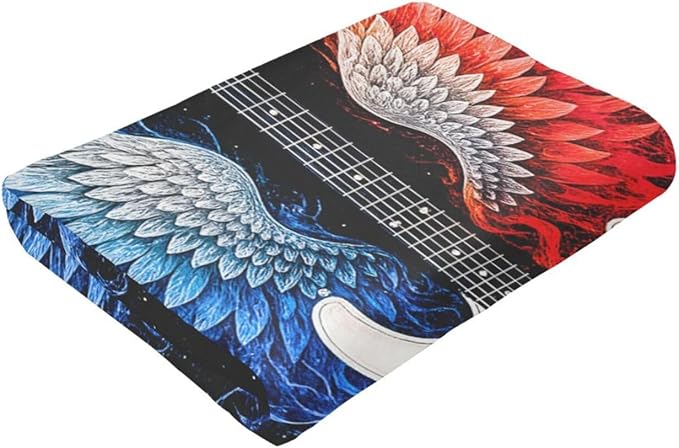 Guitar Blanket Music Throw Blanket Musical Instrument Soft Cozy Fleece Fuzzy Stuffed Plush Flannel Gifts for Girls Women Boys Kids Adults 60"X80"