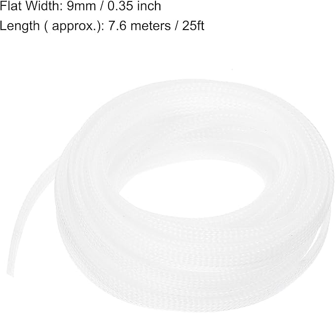 uxcell PET Expandable Sleeving 25ft 1/4" Clear Cable Management Sleeve Cord Organizer for Wrap Protect Cable