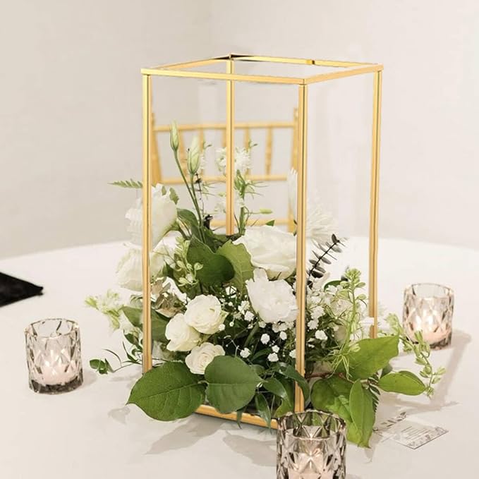 10pcs Gold Wedding Table Centerpiece,Gold Centerpiece,Metal Flower Vase for Birthday Party Event Home Decor(15.7inch)