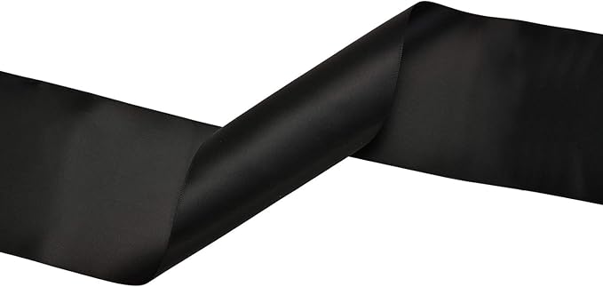 YAMA Double Face Satin Ribbon Roll - 4 inch Wide Solid Color Craft Ribbon, Great for Chair Sash,Making Bow, Sewing and Wedding Bouquet- 5 Yard/Spool, Black