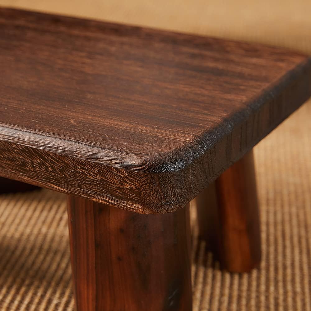 Skiennix Wooden Stool - Rectangular Bedside Step Stool for Kitchen & Bathroom | Supports Up to 500 LBS