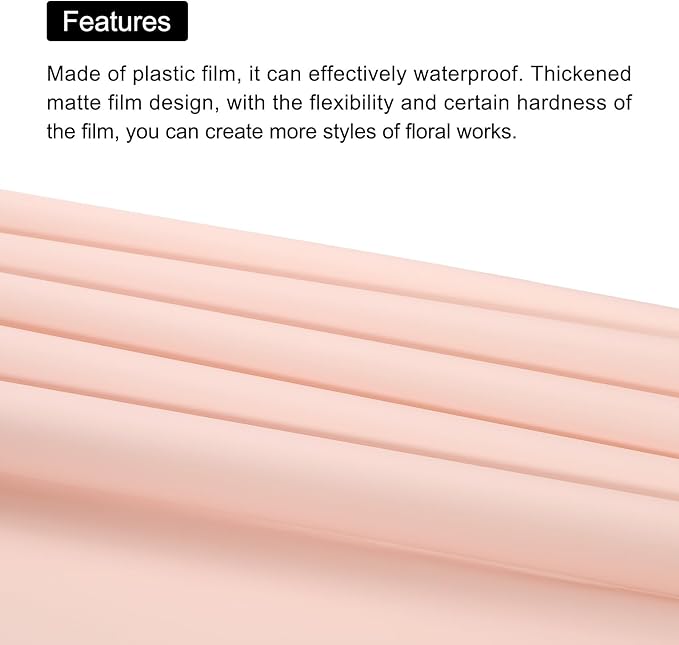 MECCANIXITY 10 Pcs Double Sided Color Flower Wrapping Paper Milk White+Pink 22.8"x22.8" Waterproof for Florist Bouquet Supplies, DIY Crafts, Gift Box Packaging