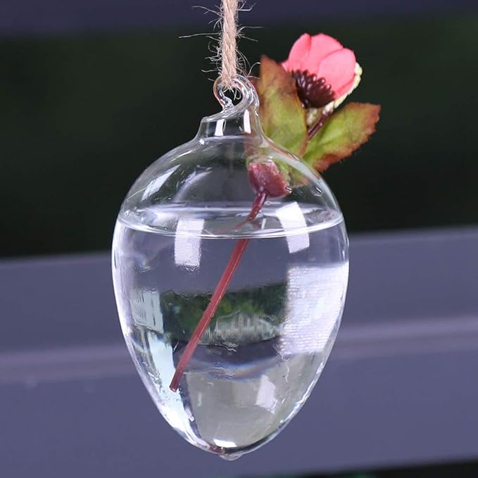 Glass Vase Transparent Hanging Hydroponic Plants Planter Home Decor for Bedroom Living Room