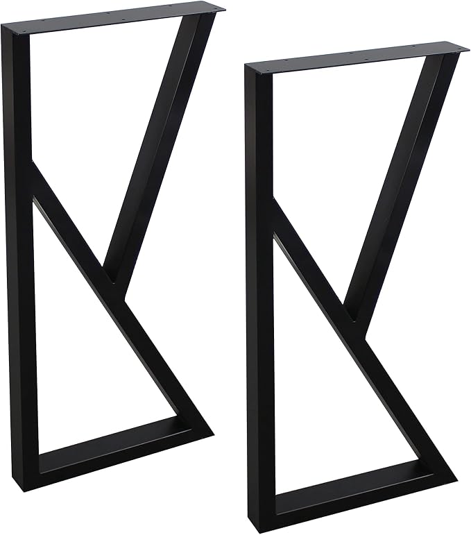 MBQQ Furniture Legs 35" Height 15" Wide Rustic Decory K-Shape Table Legs,Heavy Duty Metal Desk Legs,Dining Table Legs,Industrial Modern, DIY Iron Bench Legs