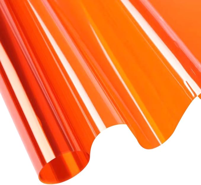 PerkHomy Colored Cellophane Wrap Roll 16" x 100' 3 Mil Thick Cellophane For Gift Basket Treats Goodie Wrapping Craft Flower Bouquet Plastic (Orange, 100ft (16in Width))