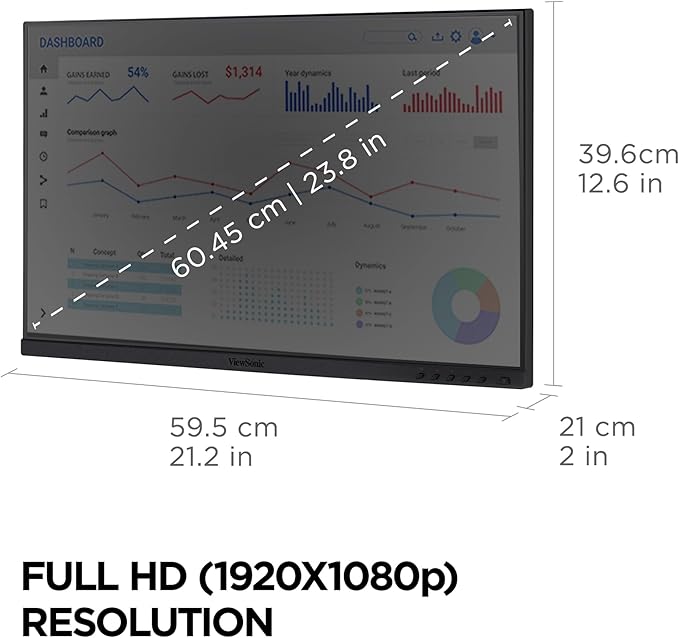 ViewSonic VG2448A-2_H2 24 Inch Dual Pack Head-Only 1080p IPS Monitor with Ultra-Thin Bezels, HDMI, DisplayPort, USB, and VGA for Home and Office,Black